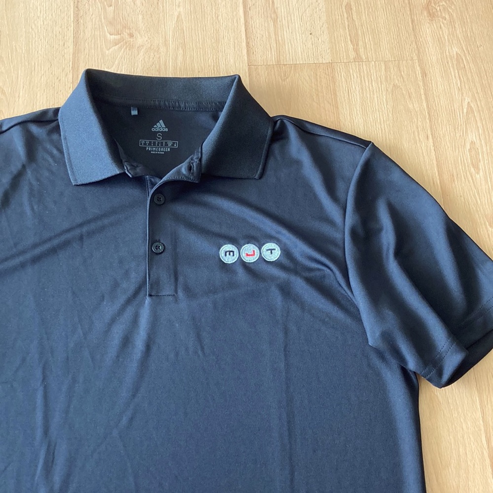 Small Adidas black golf polo
